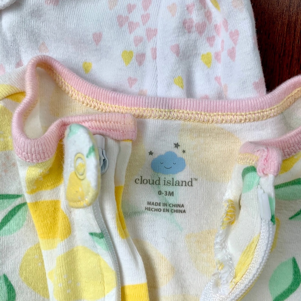 Cloud Island zipper footies 0-3